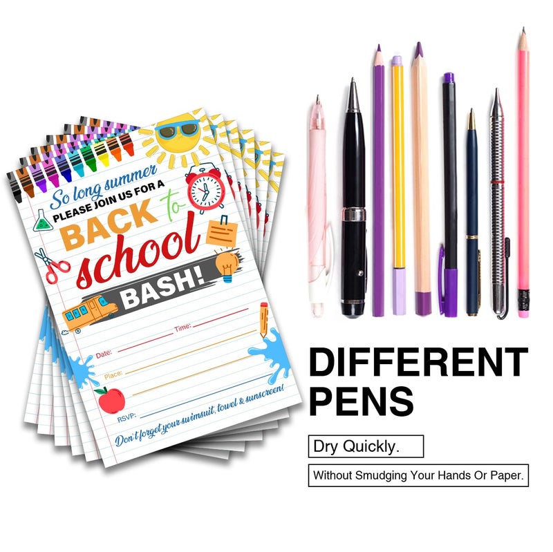 UPNEGE Back to School Party Invites End of Summer Party Invitations with Envelopes, Pack of 20 - Image 4